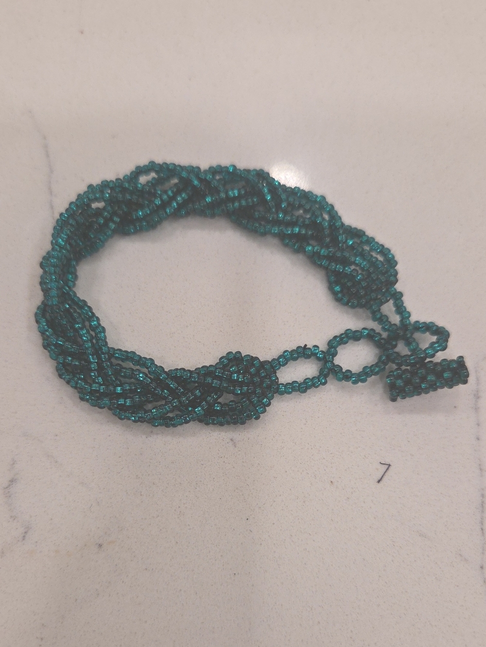 Teal Beaded Braided Bracelet - Women Jewelry